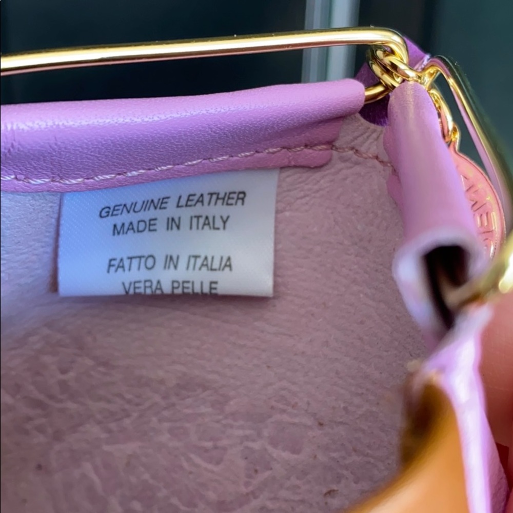 Lilac and tan leather coin purse - Picture 10 of 14